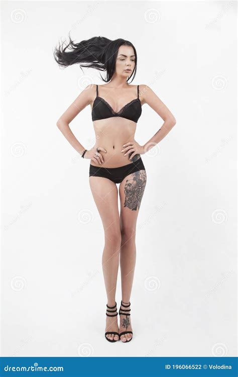 Beautiful Full Body Brunette Beauty Woman In Underwear Stock Photo Image Of Full Legs