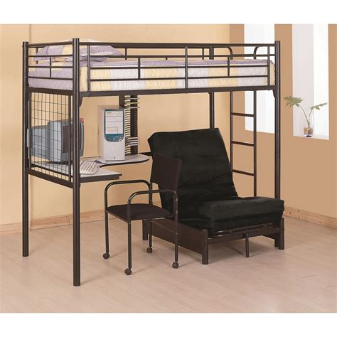 Coaster Bunks 22092335m Twin Loft Bunk Bed With Futon Chair And Desk