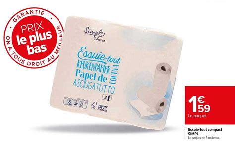 Promo Essuie Tout Compact Simpl Chez Carrefour Icatalogue Fr