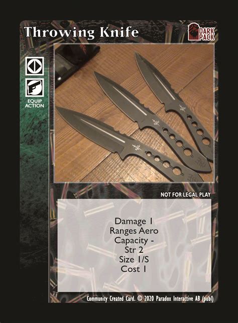 Throwing Knife Custom Card Black Chantry Productions Vtes