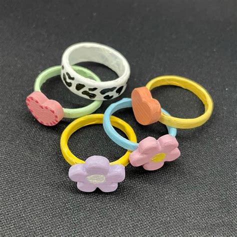 China D Printed Colorful Flower Rings Manufacturers Suppliers