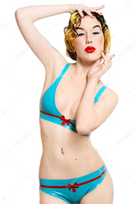 Sexy Girl In Latex Bikini Stock Photo By Pepperbox
