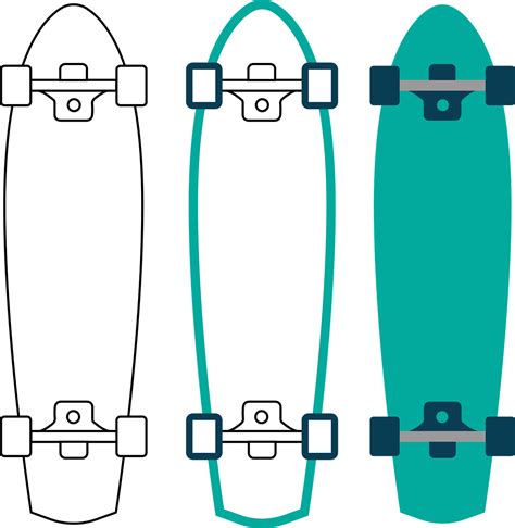 Skateboard Doodle Silhouette Svg Skateboard Outline Skateboard Cartoon Vector Craft Supplies