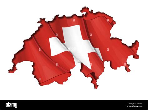 Europa Schweiz Flagge Schweizer Freisteller Karte Atlas