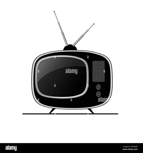 Tv Ancient Black Vector Illustration Stock Vector Image And Art Alamy