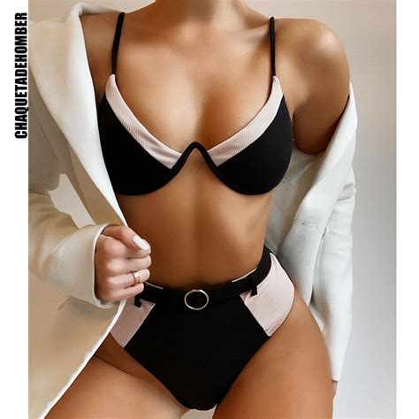 Jual PREORDER Push Up Bikini Sexy Swimsuit High Waisted Bikini Set For Women Swimwear Female