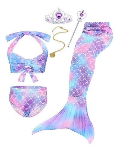 Cola Sirena Traje De Ba O Ni A La Sirenita Ariel Bikini Set Cuotas