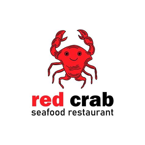 Seafood Restaurant Logo Design Template Crab Vector Illustration