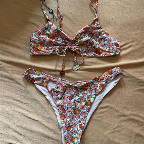Very Cherry Print Bikini From Blackbough Never Depop