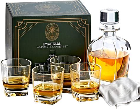 Imperial Whiskey Decanter Set Crystal Glass Decanter Regal Trunk