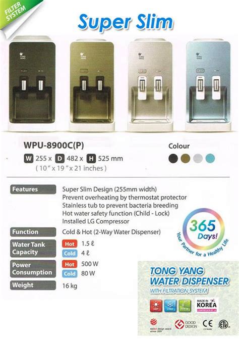 Tong Yang 8900c WPU8900C Korea Hot And Cold Water Filter
