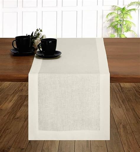 Amazon D Moksha Homes Cream Linen Table Runner Inches Long