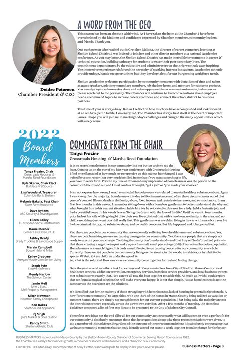 Business Matters | Volume 4, Issue 4 by Shelton-Mason County Chamber of