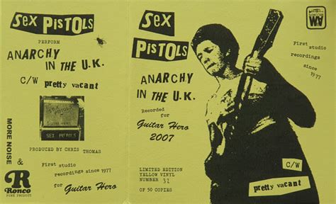 Sex Pistols Anarchy In The UK Yellow Vinyl Discogs