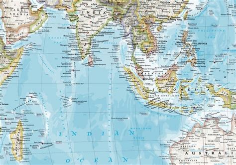 Buy World Political Pacific Centred Large Wall Map By National Geographic The Chart And Map Shop