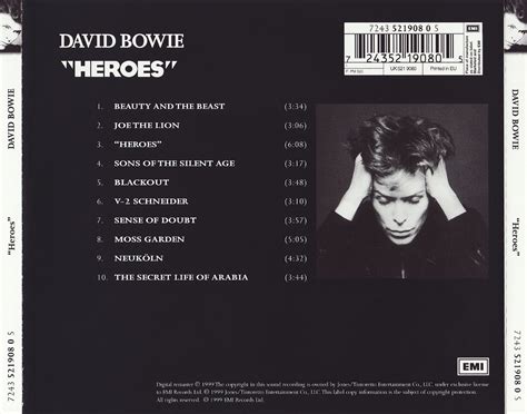 Car Tula Trasera De David Bowie Heroes Portada