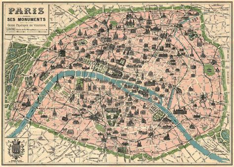 El Mapa De París Antiguo Mapa De París Antiguo Île De France Francia