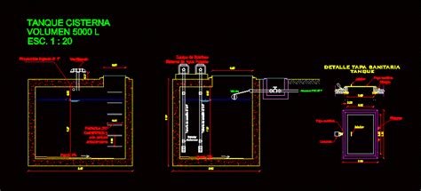 Liter Cistern Tank In Dwg Kb Cad Library