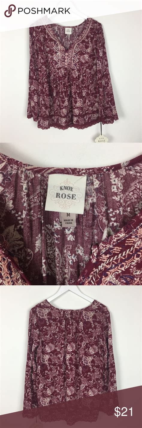 Knox Rose Boho Blouse Size M Boho Blouses Floral Print Blouses Boho