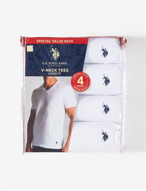 4 Pack Cotton Jersey V Neck T Shirts Us Polo Assn