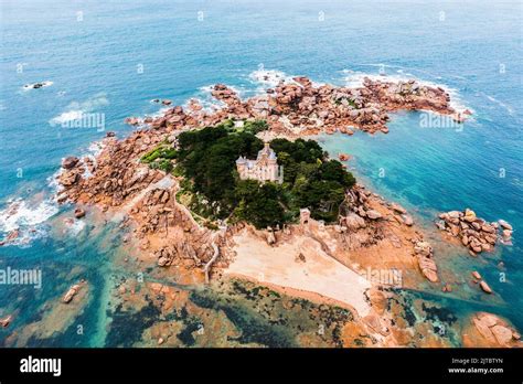 Pink Granite Coast Landscape Brittany France Stock Photo Alamy
