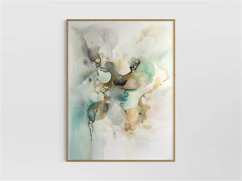 Ethereal Abstract Watercolor Painting Water Color Painting, Turquoise ...