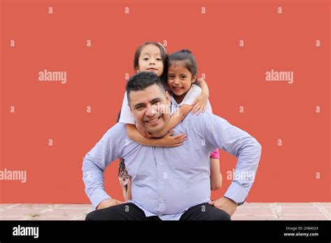 Divorced Single Dad Plays With His Two Brunette Latina Daughters Show Their Love And Celebrate