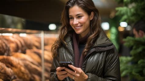 Premium AI Image Brunette Woman In The Supermarket HD8K Wallpaper Photographic Image