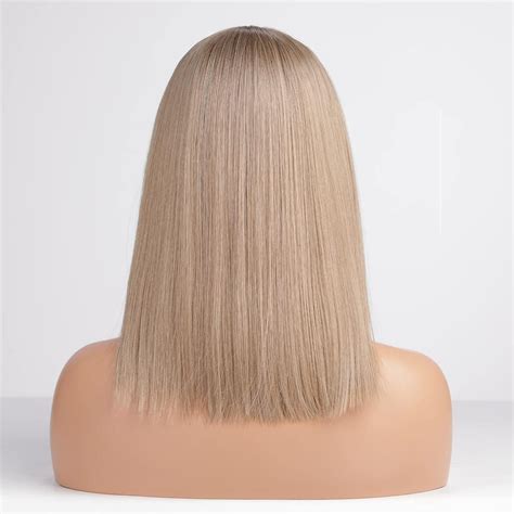 HAIRCUBE Ash Blonde Lace Front Shoulder Length Bob Wig Natural Hairline In Buy Now With