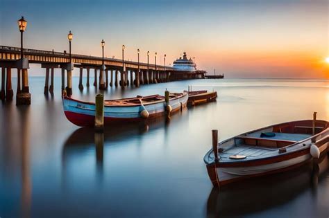 Premium Ai Image A Boat That Is Docked Next To A Pier
