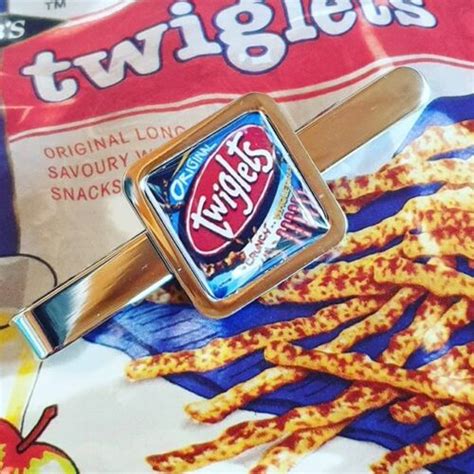 Unique Twiglets Tieclip Party Snack Chrome Retro Cool Marmite Love It