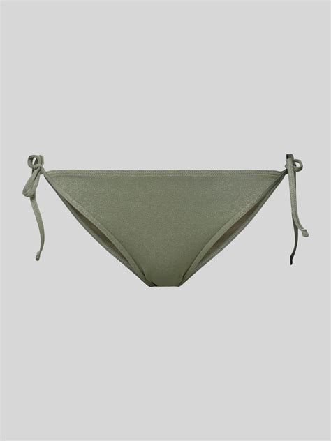 Kup online Roxy Figi bikini z bocznymi wiązaniami model SHINY WAVE oliwkowy