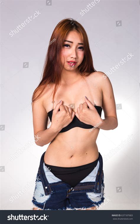 Sexy Asian Woman White Lingerie On Stock Photo 637187683 Shutterstock