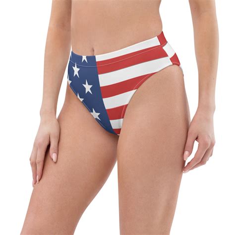 American Flag High Waisted Bikini Bottom Etsy