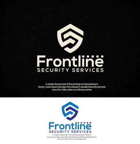 professional upmarket security guard logo design  frontline