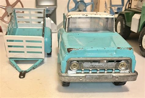 Tonka Stepside Stake Farm Pickup Truck And Sheep Trailer Original 1965