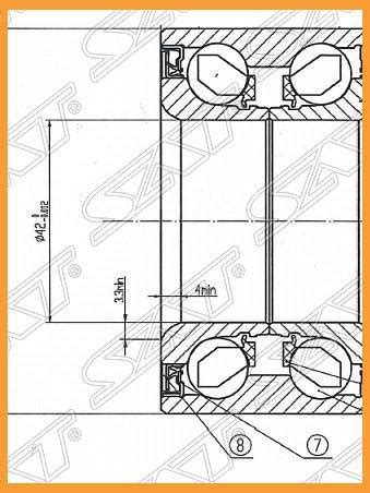 Купить Подшипник ступицы колеса SAT / Stbbm233047 в Якутске по цене: 2 ...