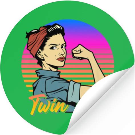 Vintage Twin Proud Mom Twin Funny Twin Costume Twi Stickers Designed