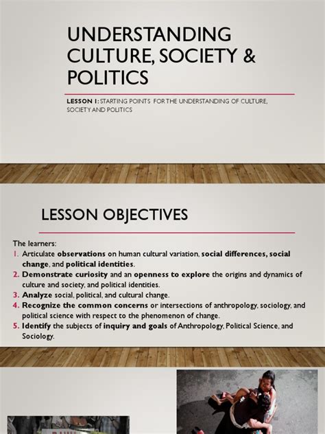 Understanding Culture Society And Politics Lesson 1 Starting Points For The Understanding Of