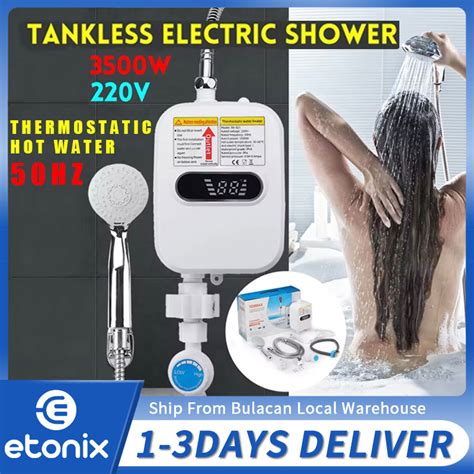 3500W 220V LED Instant Electric Water Heater Hot Shower Heater Over Temperature Protection