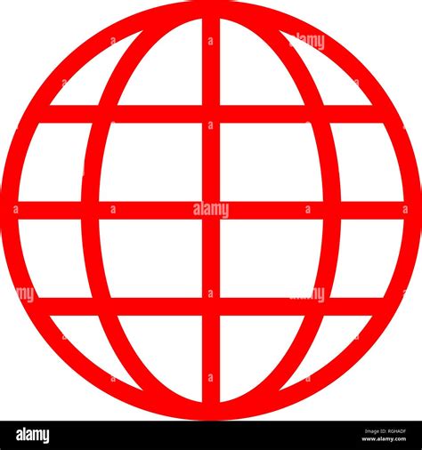 Globe symbol icon - red simple, isolated - vector illustration Stock ...