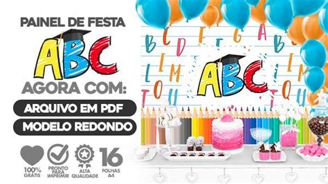 Painel Abc Para Imprimir - Painel Festa Formatura ABC Usando Folhas A4 para Imprimir | Painel abc ...