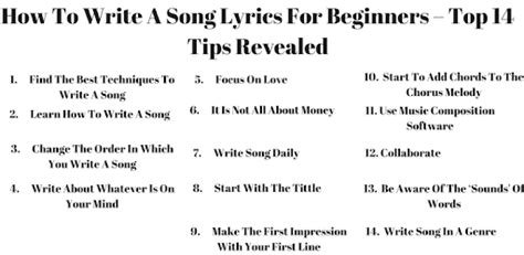 How To Write A Song All You Need Infos