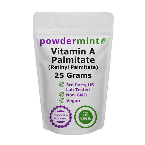 Vitamin A Powder (Palmitate Retinyl Palmitate) 15000 IU - Mint Flavored ...