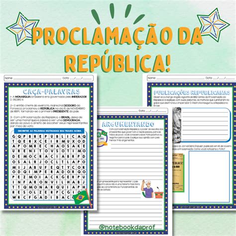 Atividades Proclamação da República - Notebook da Prof