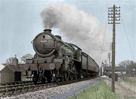 The Transport Library Br British Railways Steam Locomotive 61641 Gayton Hall At Boston In 1957