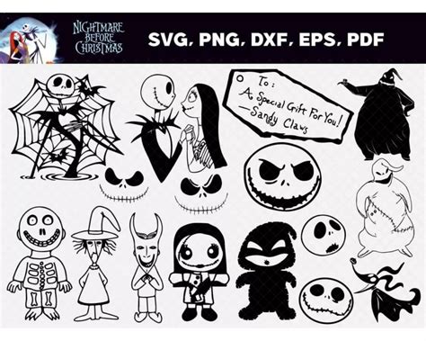 Nightmare Before Christmas Svg Bundle Files Svg Png Eps Dxf Pdf