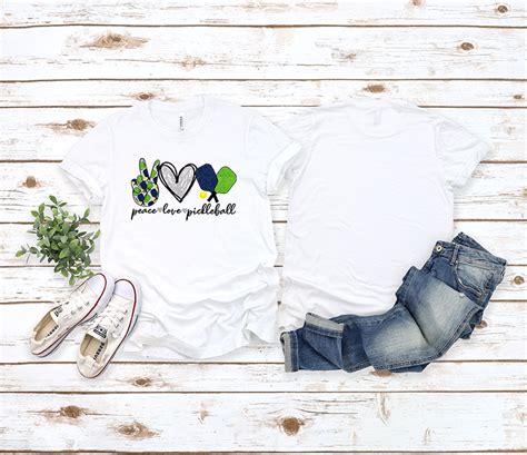 T Shirt Peace Love Pickleball Custom Made By Us