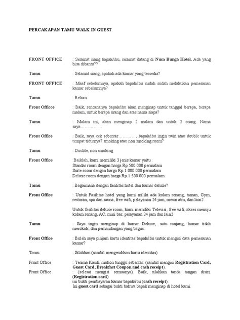 Percakapan Tamu Walk In Guestuytujytgkj Pdf