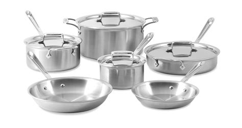 All Cladd5 Brushed 5 Ply Stainless Steel Cookware Set 10 Desertcart